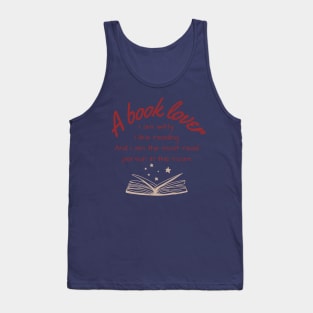 BOOK LOVER MOST READ Tank Top